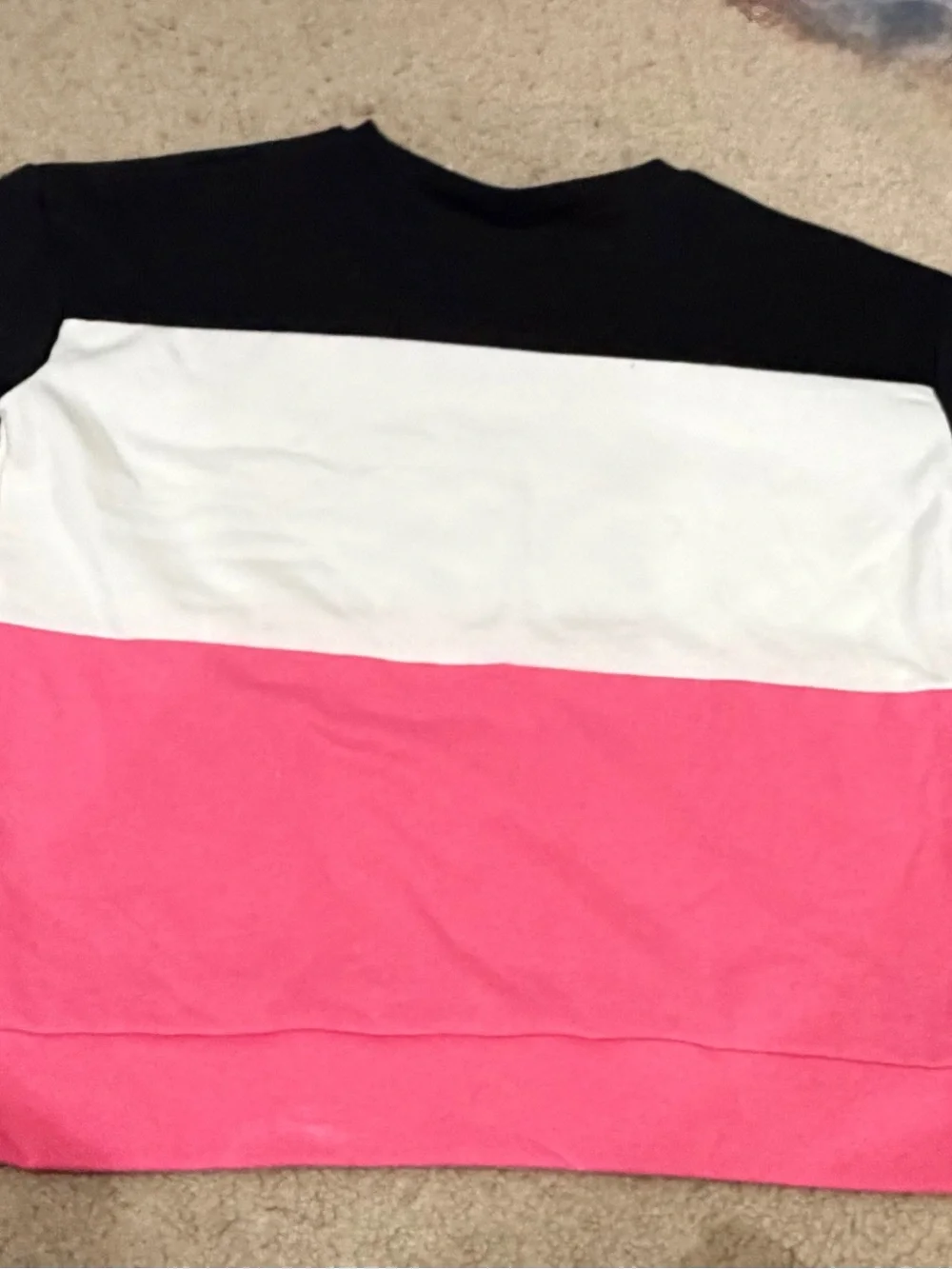 The Children's Place pink and black striped sweatshirt with heart Size 10-12
